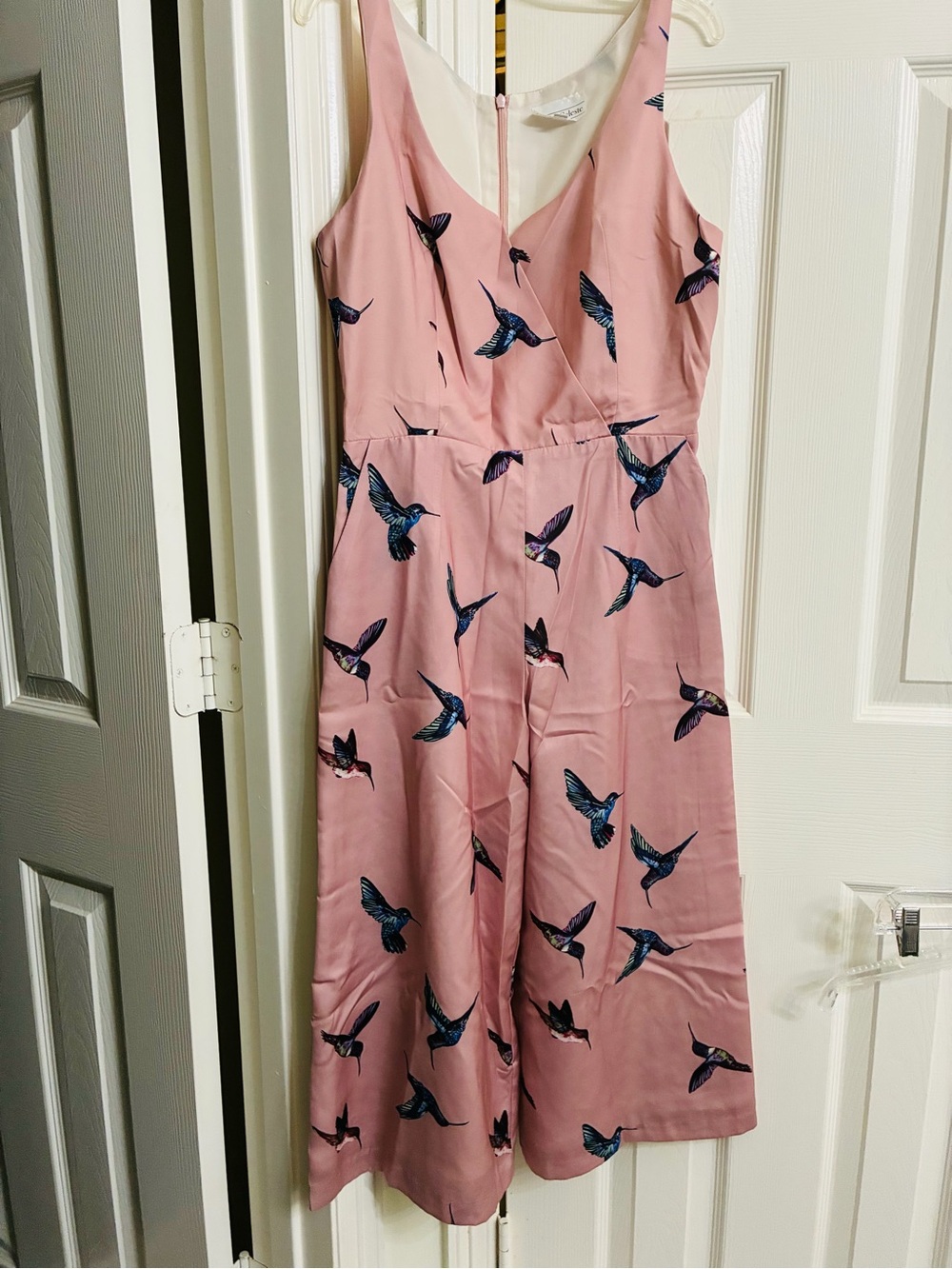 Undra Celeste Mauve Pink Hummingbird Print Jumpsuit
